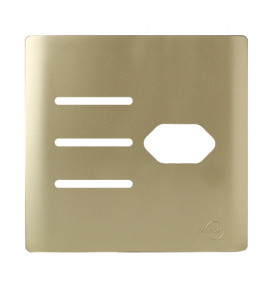 Placa p/ 3 Interruptores + Tomada 4x4 - Novara Dourada